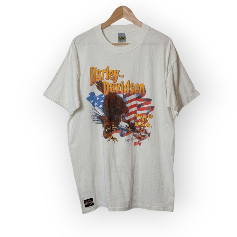 Vintage 1989 3D Emblem Harley-Davidson Eagle Made In The USA T Shirt XL